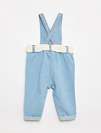 Jardineiras compridas em ganga