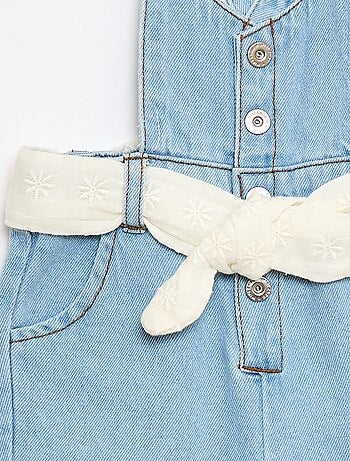 Jardineiras compridas em ganga