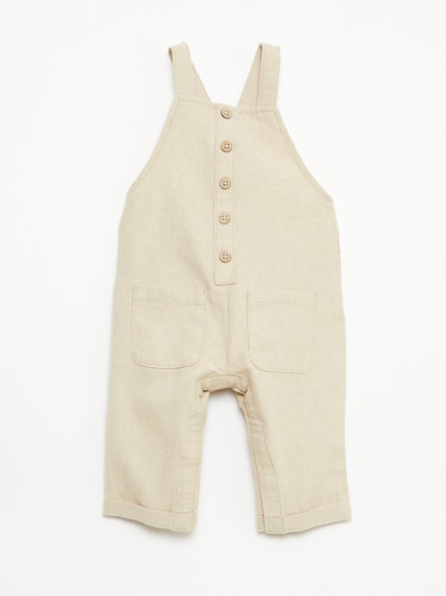 Jardineiras compridas em mistura de linho - Kiabi