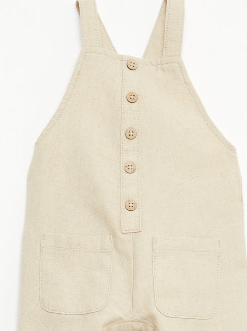 Jardineiras compridas em mistura de linho - Kiabi