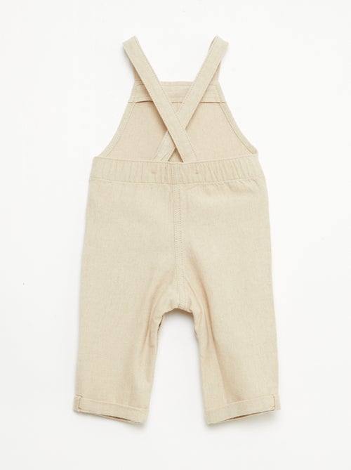 Jardineiras compridas em mistura de linho - Kiabi