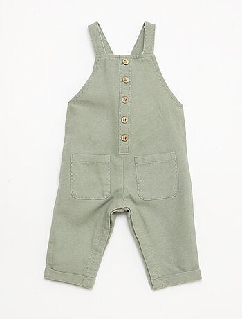 Jardineiras compridas em mistura de linho