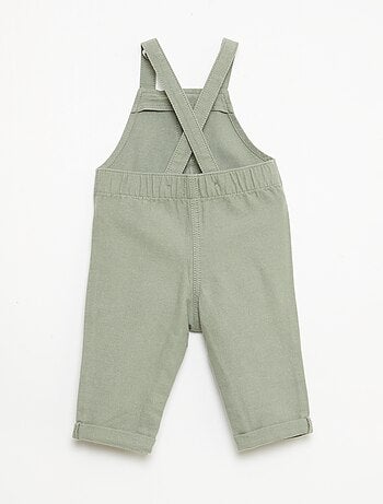 Jardineiras compridas em mistura de linho