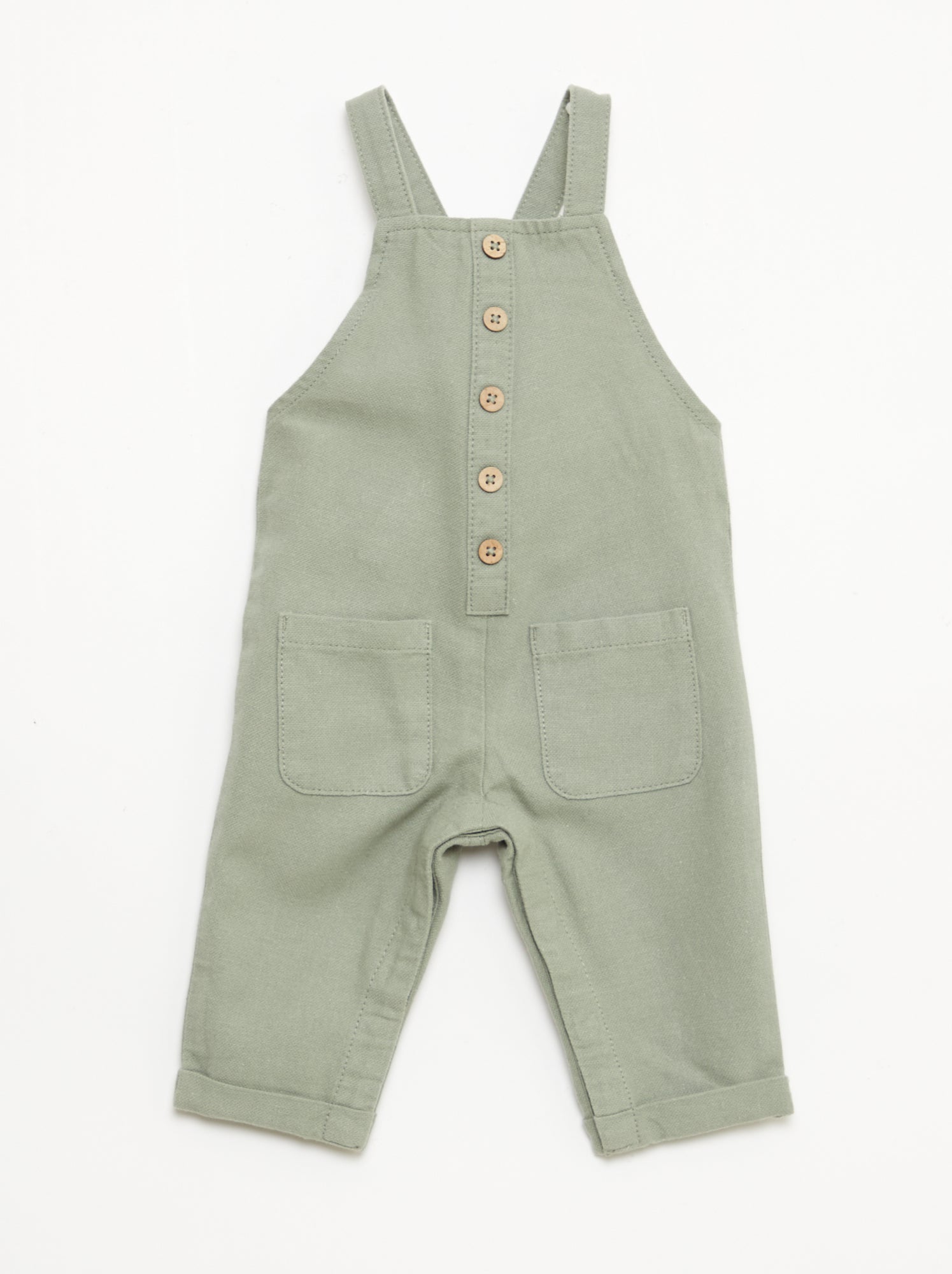 Jardineiras compridas em mistura de linho