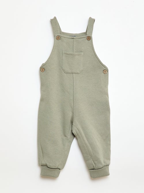 Jardineiras compridas em moletão com alças ajustáveis - Kiabi