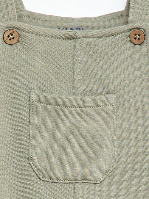 Jardineiras compridas em moletão com alças ajustáveis - Kiabi