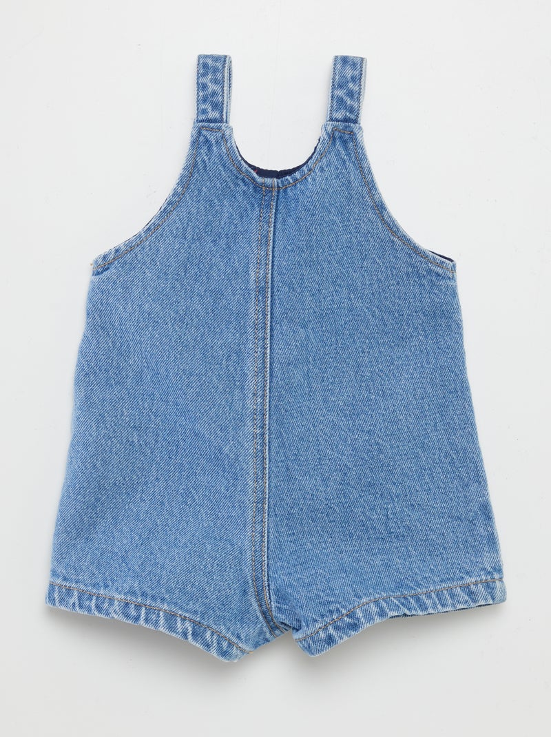 Jardineiras curtas com bolso frontal AZUL - Kiabi