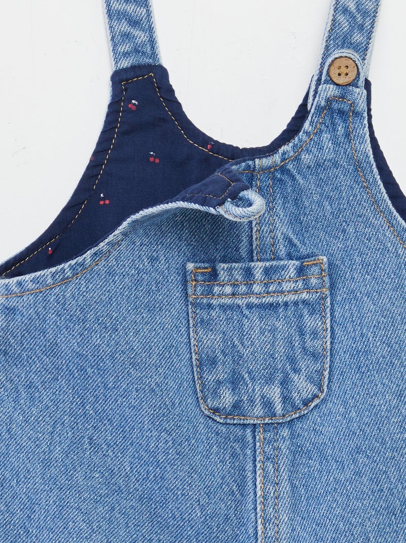 Jardineiras curtas com bolso frontal AZUL - Kiabi
