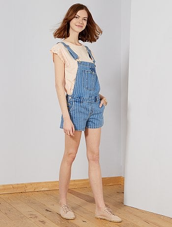 Jardineiras curtas de ganga - Kiabi