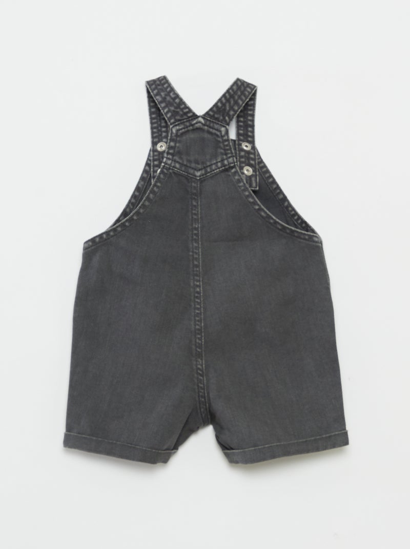 Jardineiras curtas de ganga colorida Cinza - Kiabi