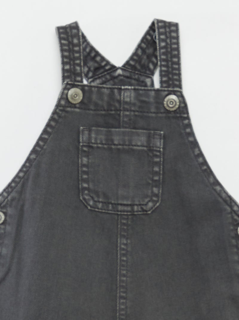 Jardineiras curtas de ganga colorida Cinza - Kiabi