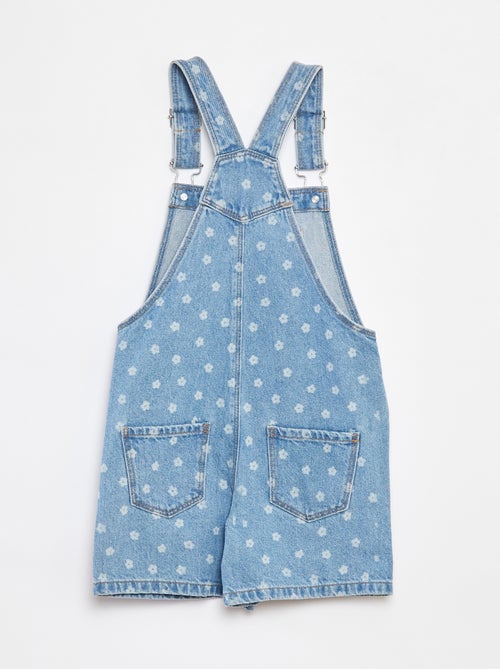 Jardineiras curtas de ganga com bolso frontal - Kiabi