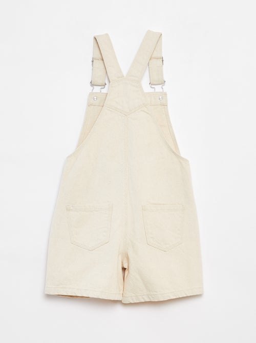 Jardineiras curtas de ganga com bolso frontal - Kiabi