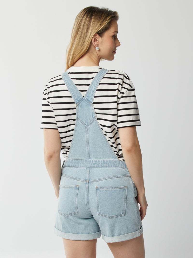 Jardineiras curtas de grávida de ganga AZUL - Kiabi