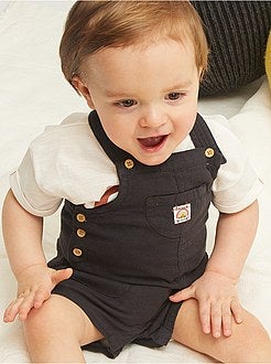 Jardineiras curtas em gaze - Kiabi