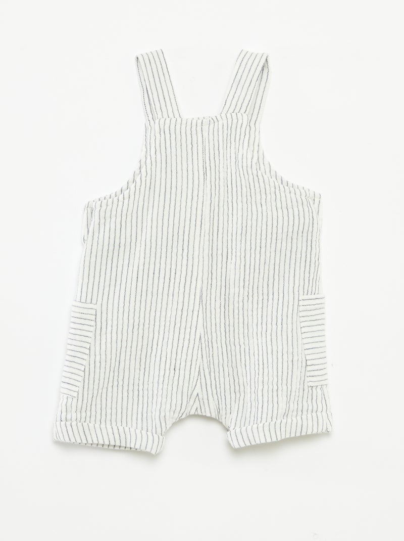 Jardineiras curtas em gaze de algodão 'Name it' BEGE - Kiabi