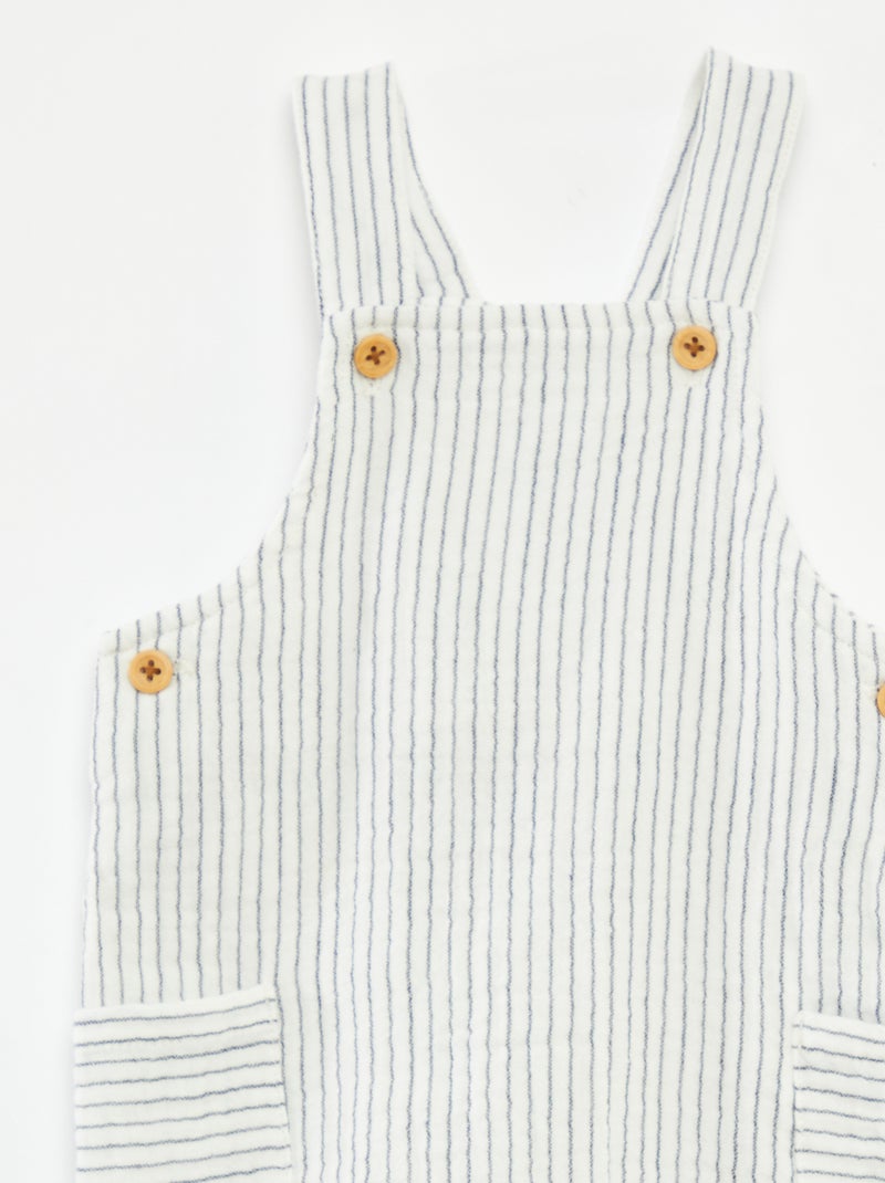 Jardineiras curtas em gaze de algodão 'Name it' BEGE - Kiabi