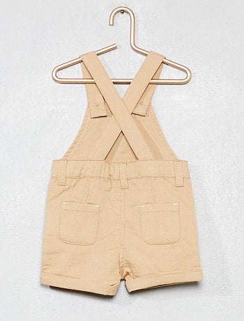 Jardineiras curtas em lona de puro algodão - Kiabi