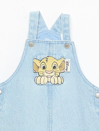 Jardineira em denim estampado 'Disney'