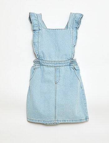 Jardineiras de ganga com folhos