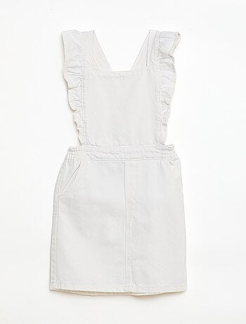 Jardineiras de ganga com folhos