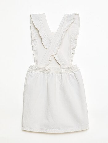 Jardineiras de ganga com folhos