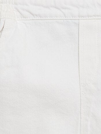 Jardineiras de ganga com folhos