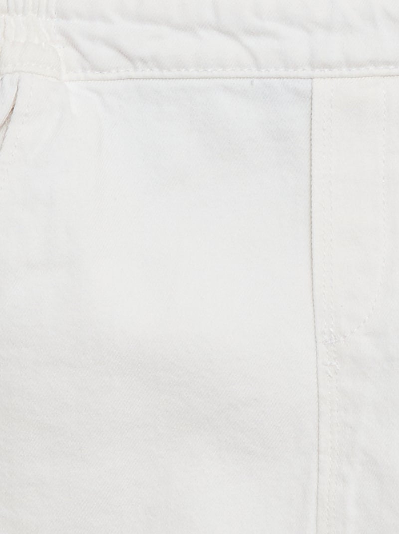 Jardineiras de ganga com folhos Branco - Kiabi