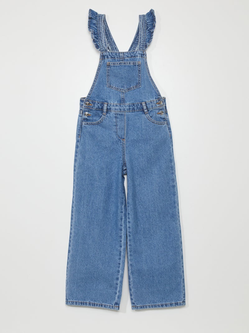 Jardineiras de ganga wide-leg AZUL - Kiabi