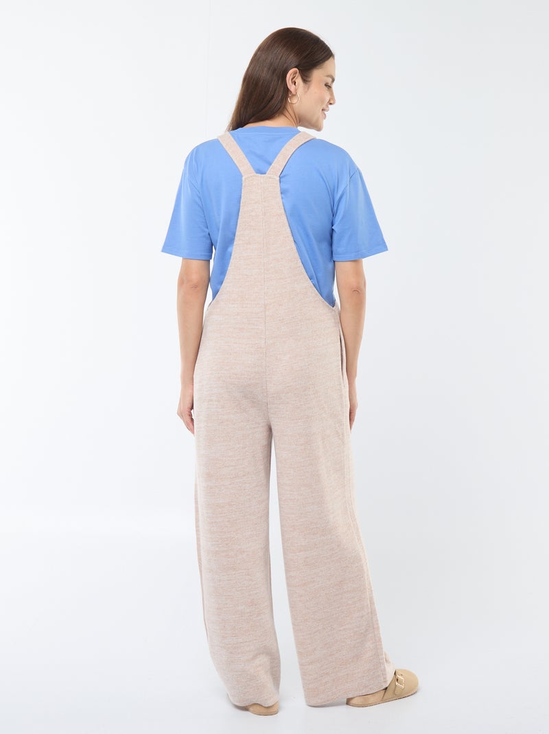 Jardineiras de grávida de bombazina suave bege - Kiabi