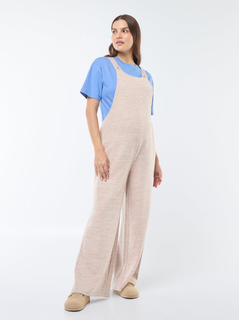 Jardineiras de grávida de bombazina suave bege - Kiabi