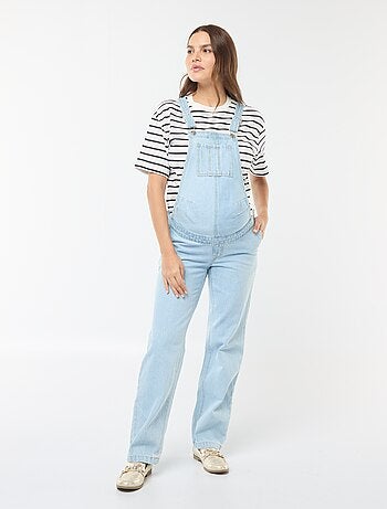 Jardineiras de grávida de ganga elástica