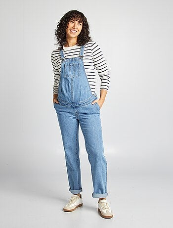 Jardineiras de grávida de ganga elástica