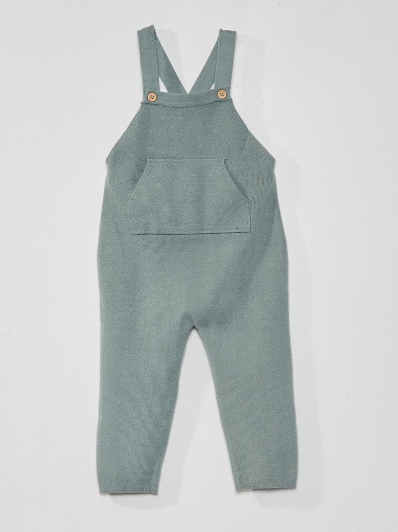 Jardineiras de malha com bolso canguru Azul - Kiabi