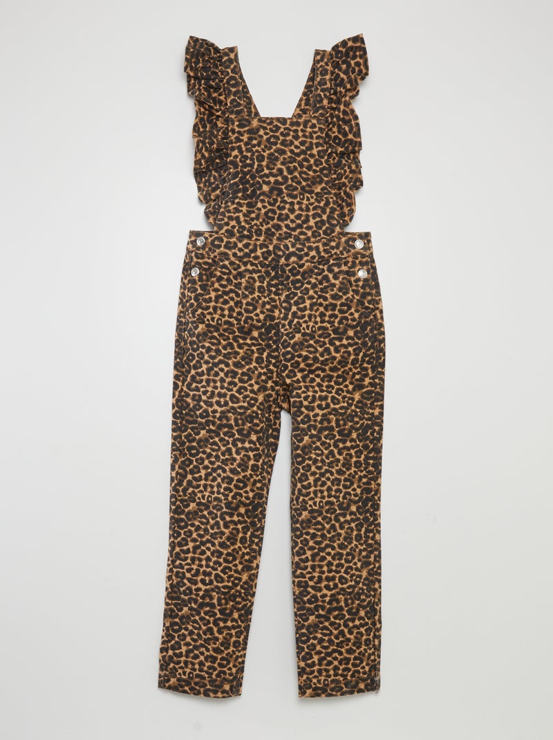 Jardineiras de sarja leopardo CASTANHO - Kiabi