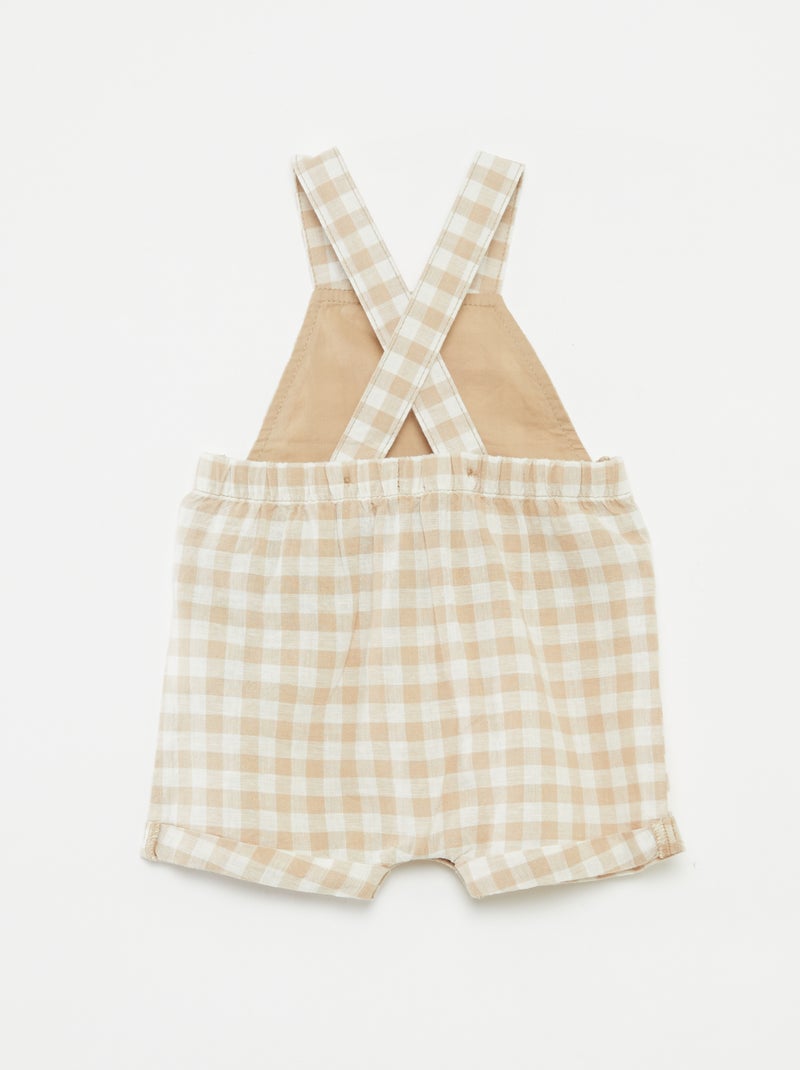 Jardineiras em linho misturado BEGE - Kiabi