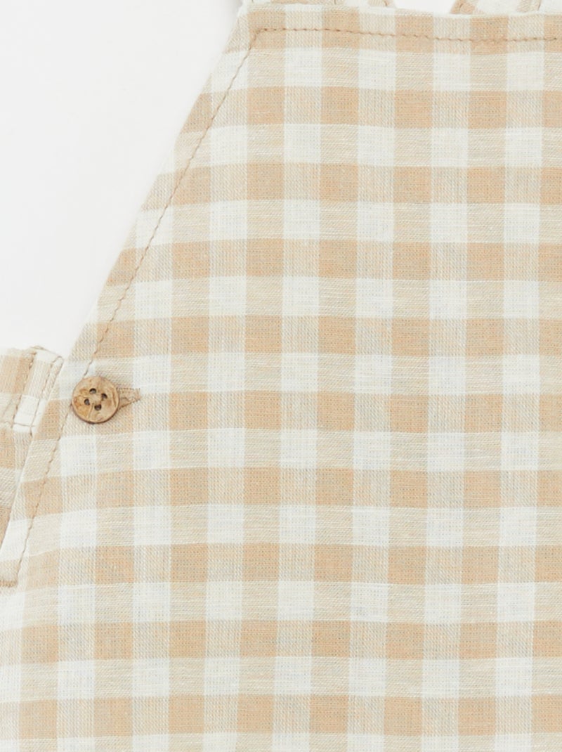 Jardineiras em linho misturado BEGE - Kiabi