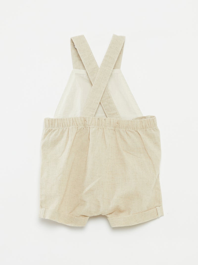 Jardineiras em linho misturado BRANCO - Kiabi