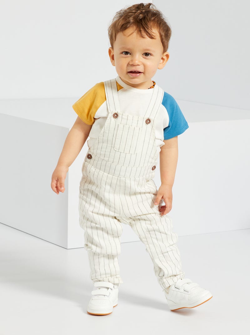 Jardineiras em malha jersey BRANCO - Kiabi