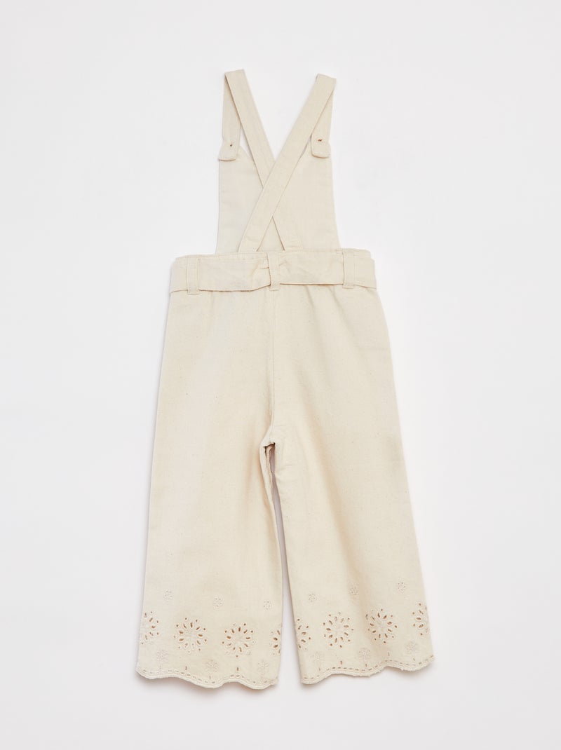 Jardineiras em sarja BRANCO - Kiabi