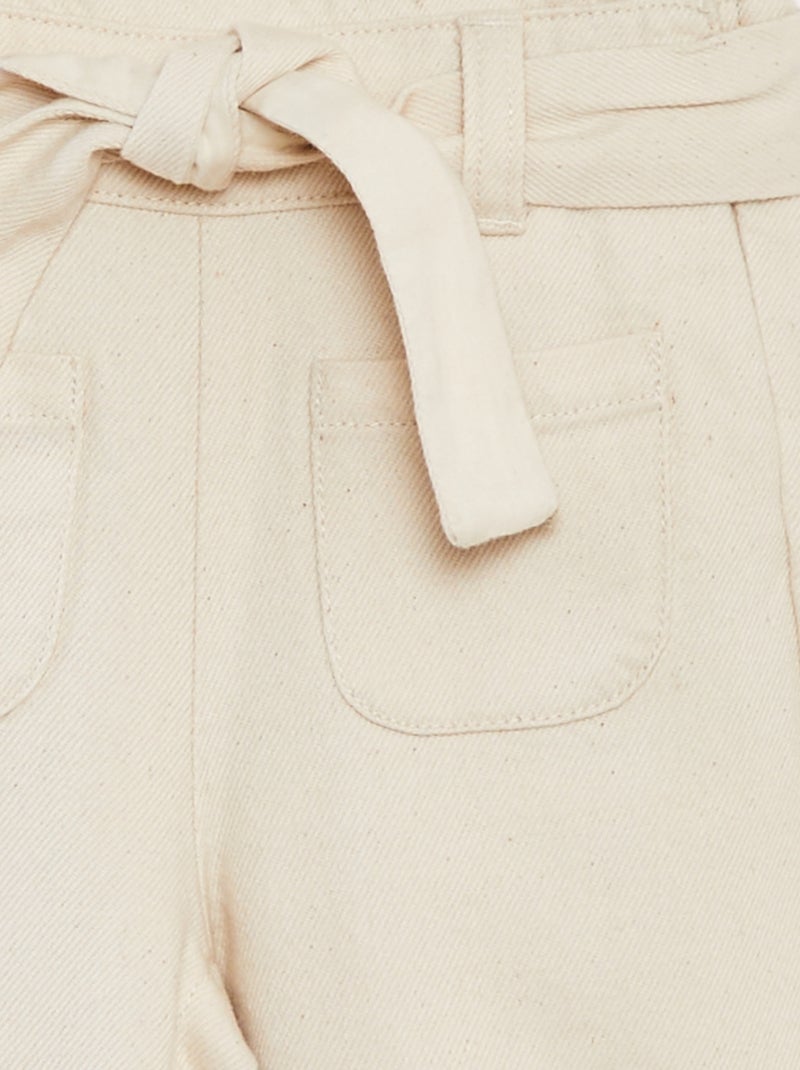 Jardineiras em sarja BRANCO - Kiabi