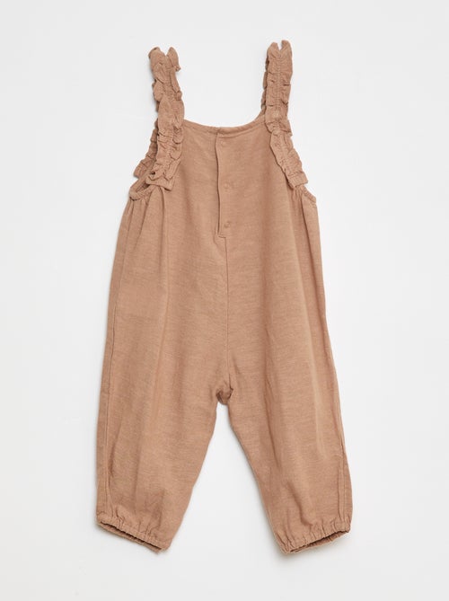 Jardineiras leves com alças com folhos - Kiabi