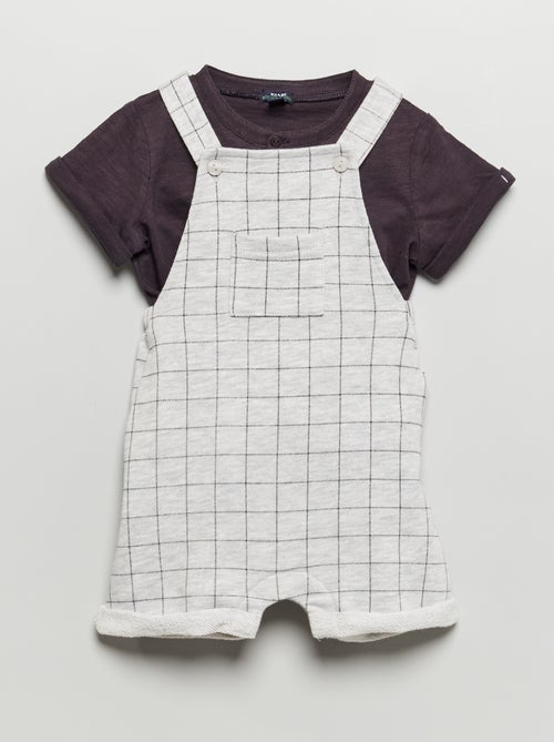 Jardineiras + t-shirt - 2 peças - Kiabi