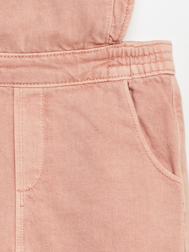 Jardineiras tipo vestido de ganga com folhos Rosa - Kiabi