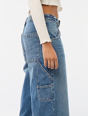 Jean baggy com abrasões fantasia