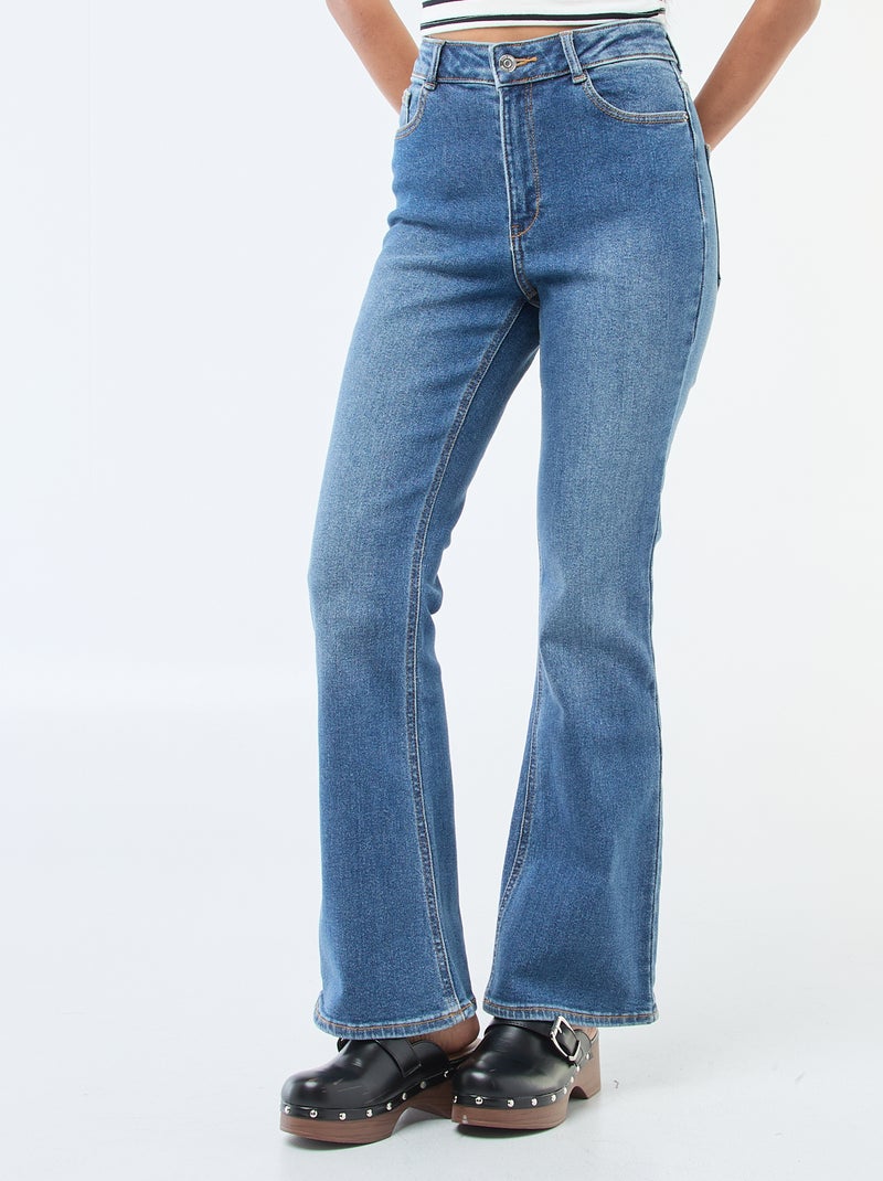 Jean cintura subida corte flare/bootcut - L32 Azul - Kiabi