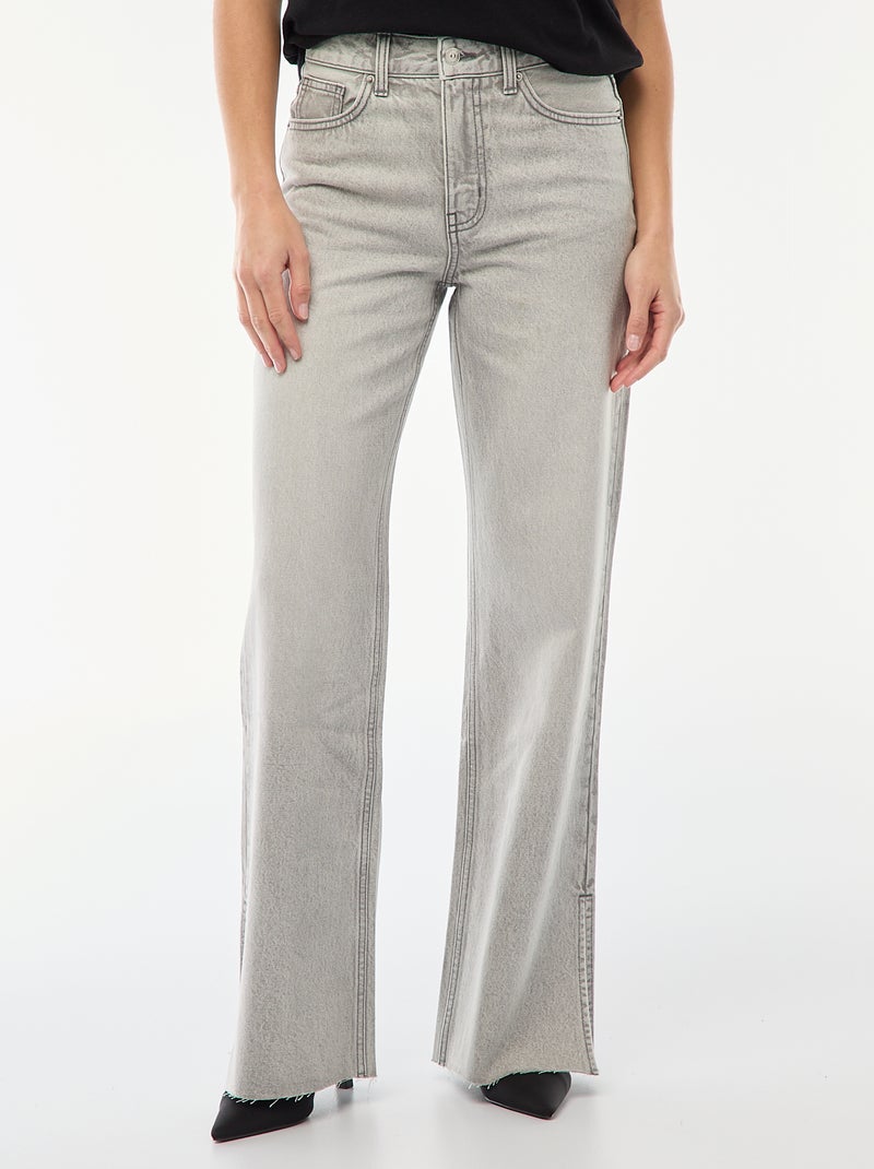 Jean cintura subida corte flare/bootcut Cinza - Kiabi