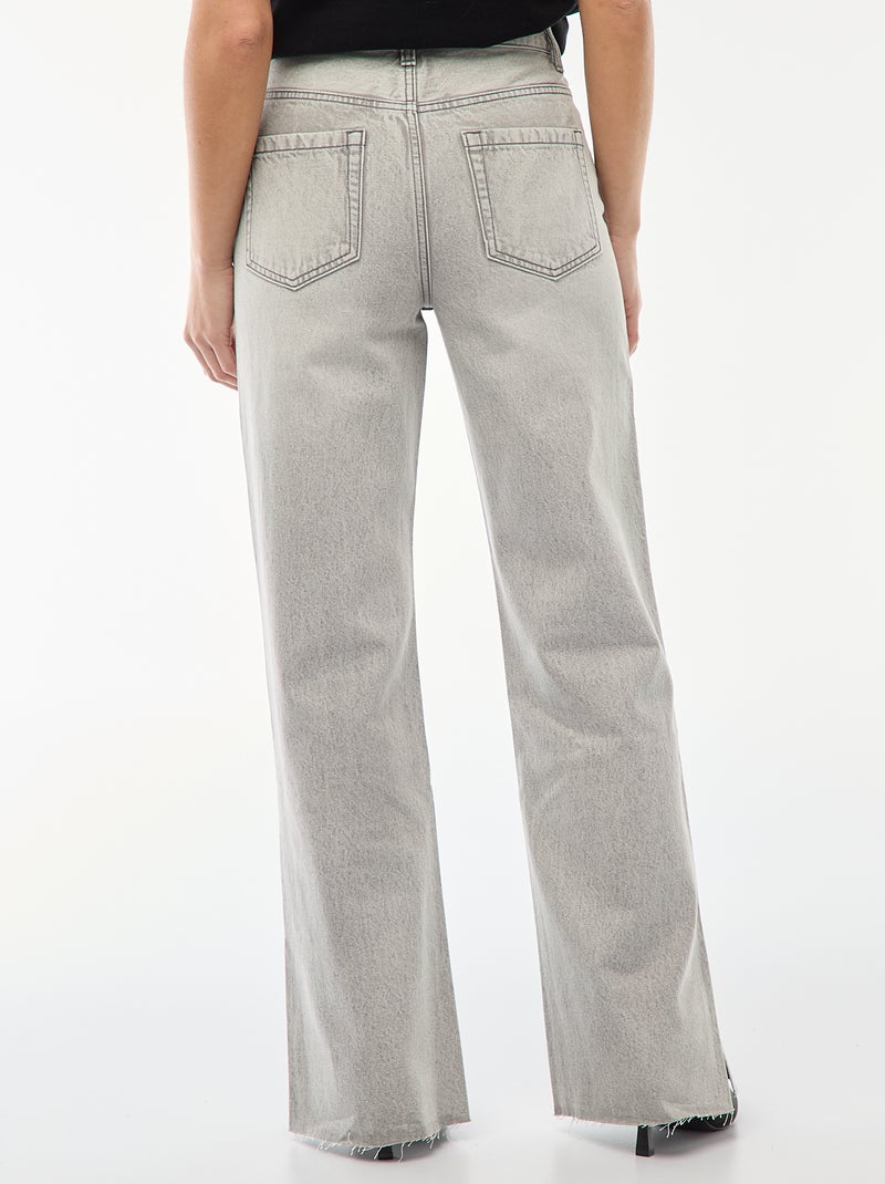 Jean cintura subida corte flare/bootcut Cinza - Kiabi