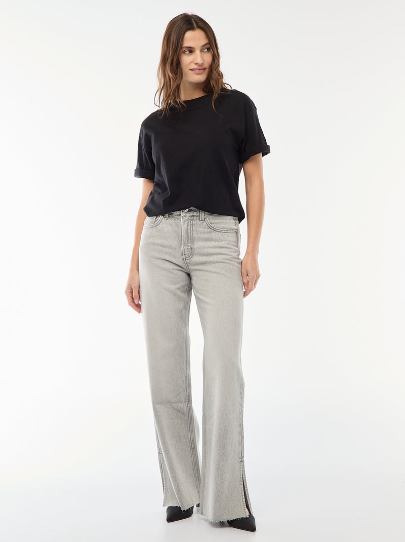 Jean cintura subida corte flare/bootcut Cinza - Kiabi