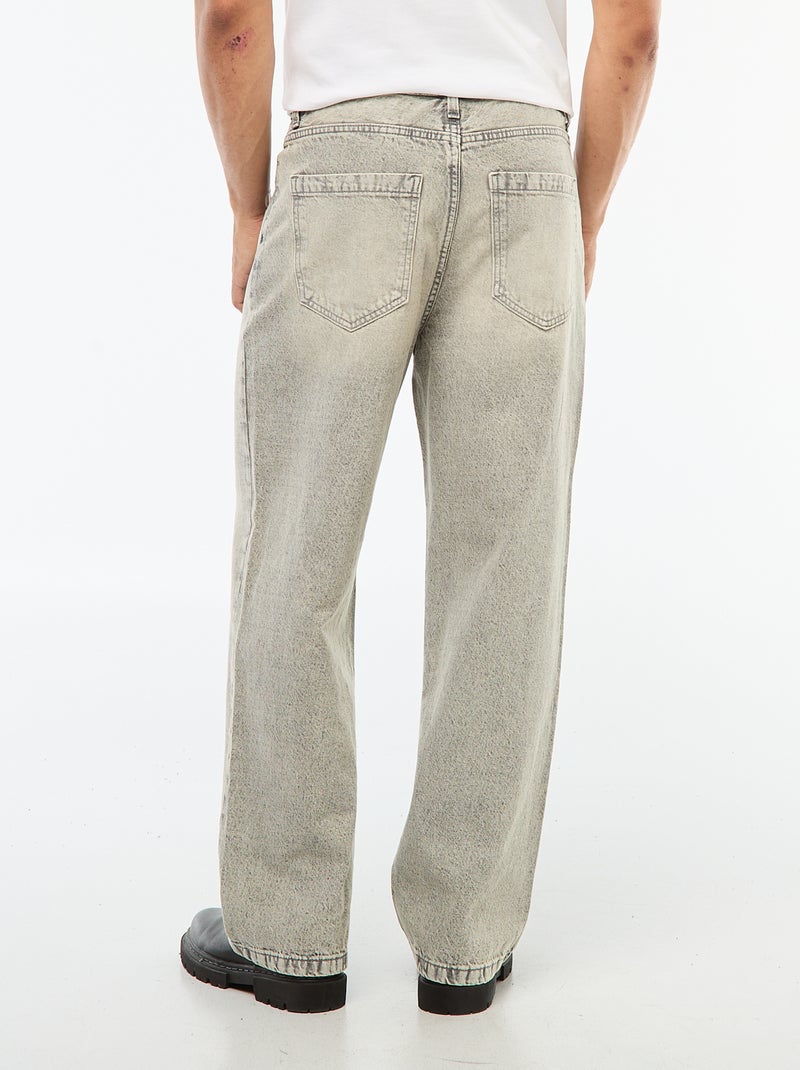 Jean corte largo / wide leg 5 bolsos Cinza - Kiabi